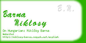 barna miklosy business card