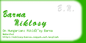 barna miklosy business card